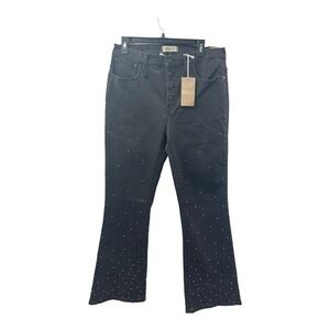 Madewell Cali Demi-Boot Jeans Scattered Metallic Dots size 31 TALL NWT